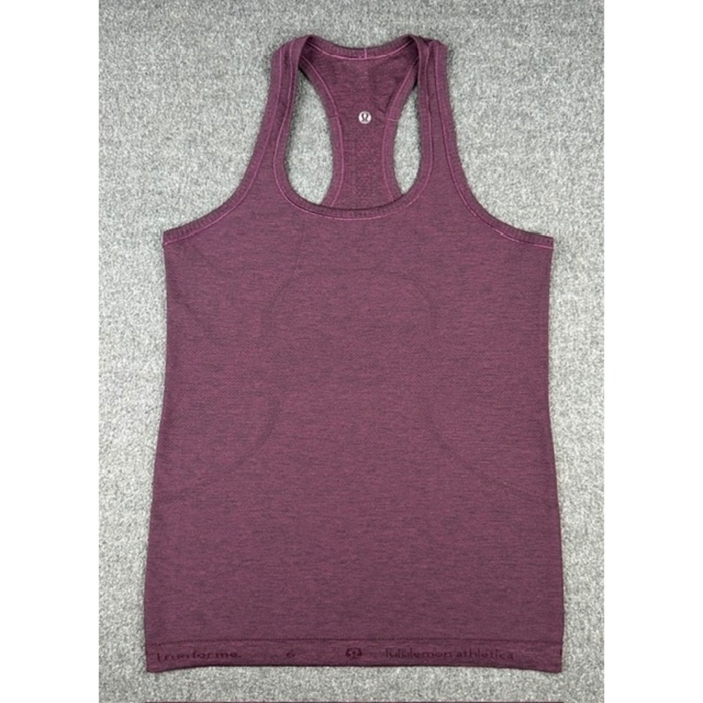 Lululemon Swiftly Tech Racerback Tank Top Heathered Purple Magenta Size 6
